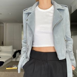 Zara Suede jacket size S blue grey